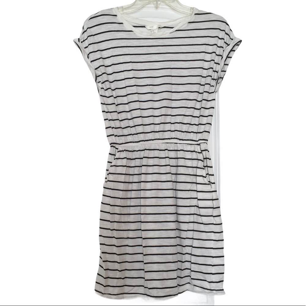 NWOT Basic H&M Striped Casual Dress W/ Pockets XS